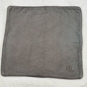 Ralph Lauren 100% Cotton European Taupe Pillow Cover for 24” Insert